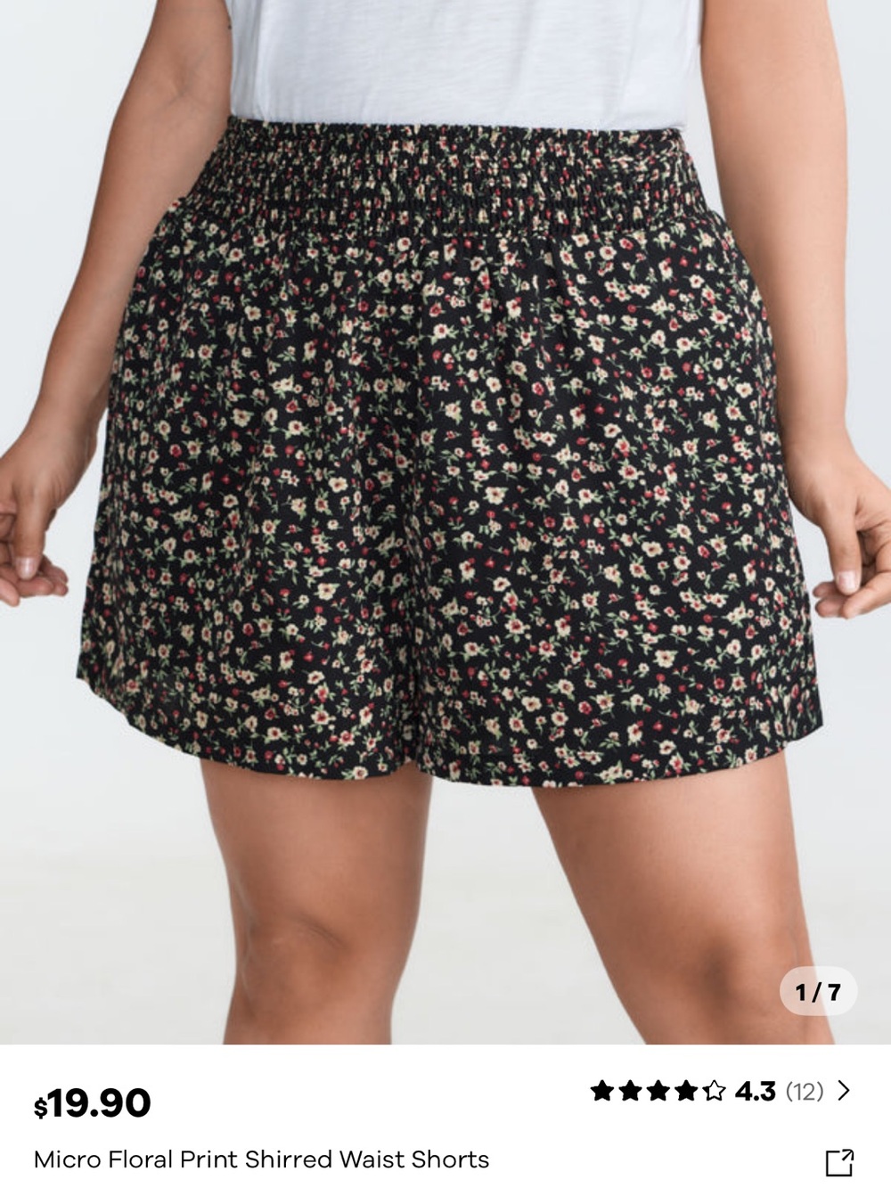BloomChic Black Micro Floral High Waist Shorts